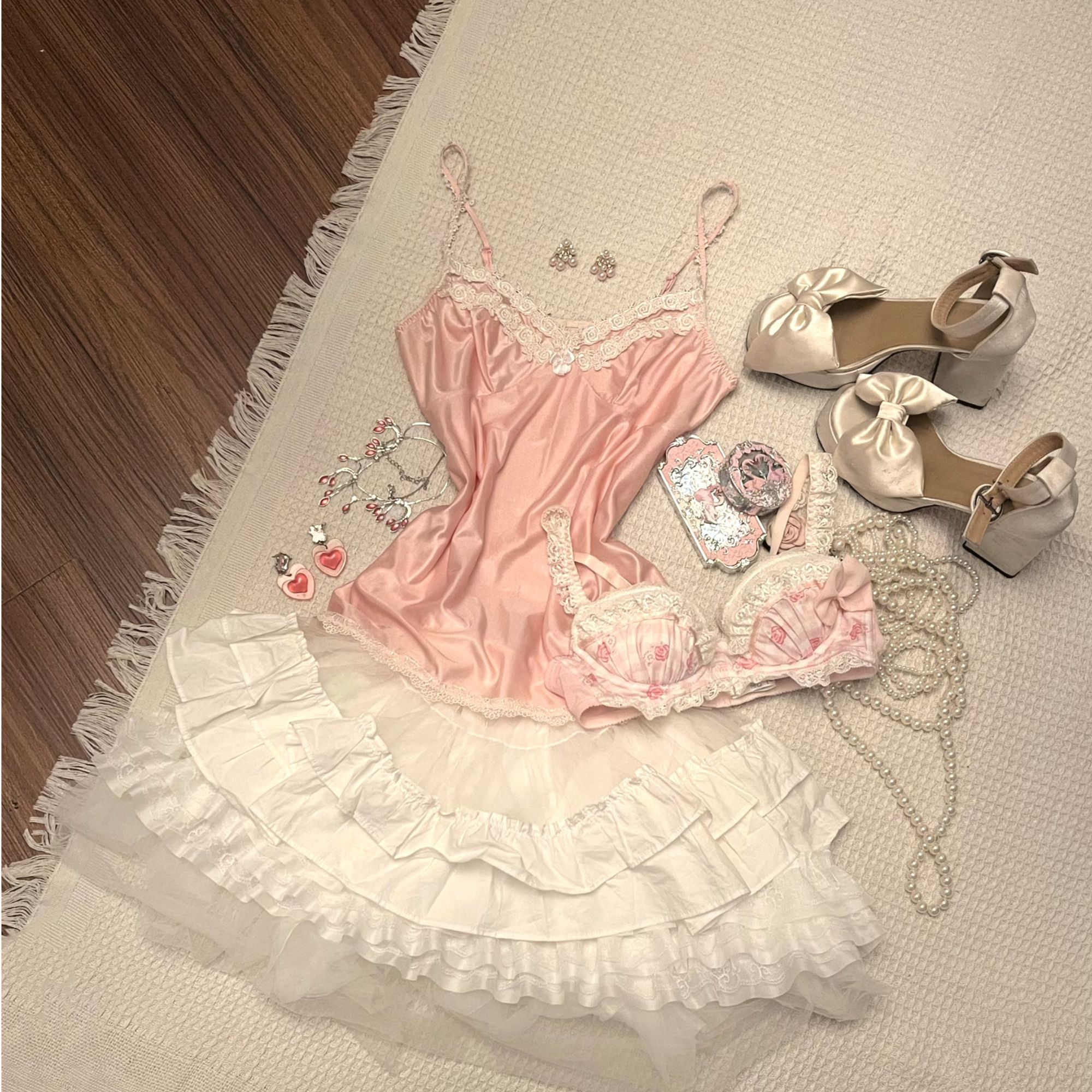 啵啵间专拍79—149古着日系少女吊带上衣蛋糕裙