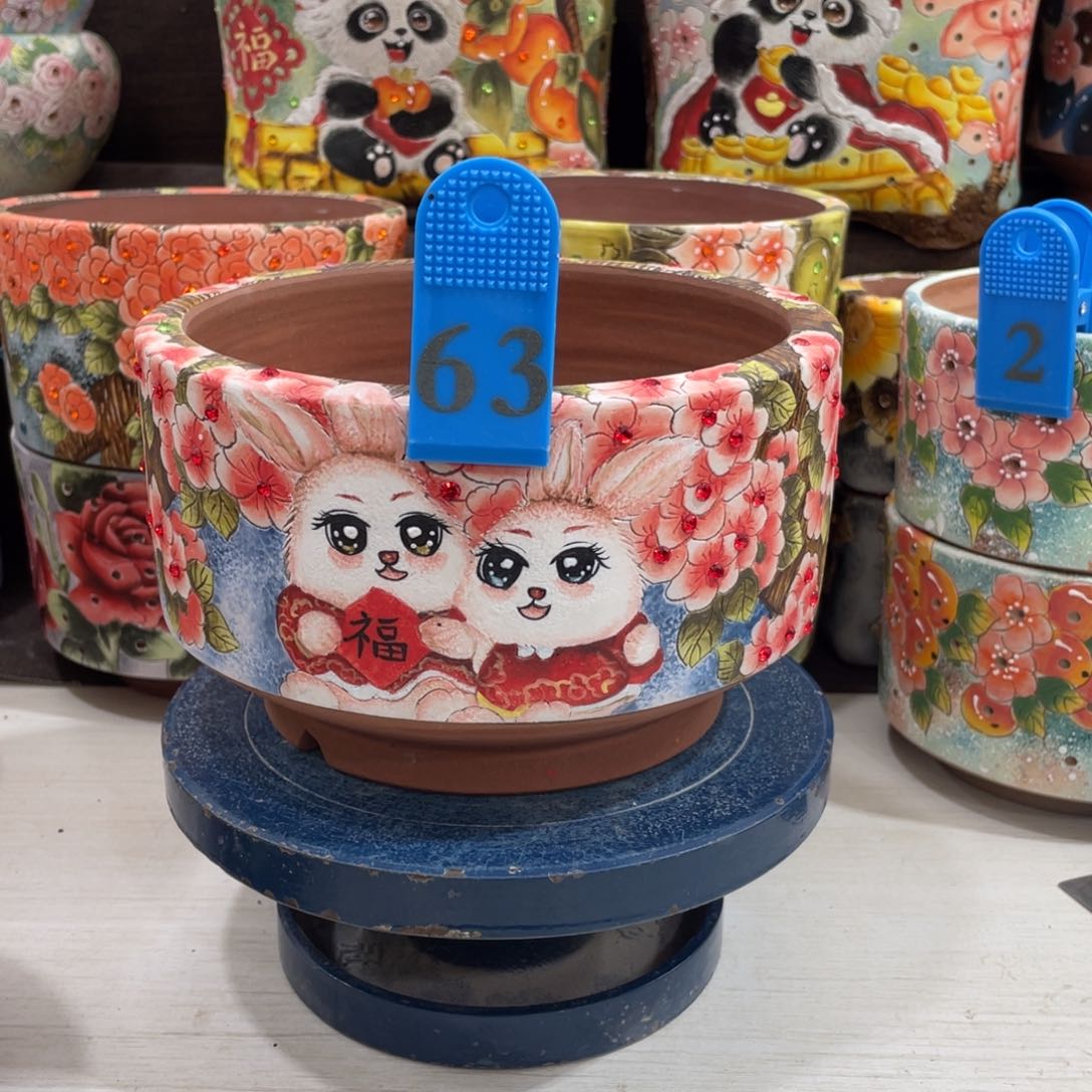 红陶多肉花盆拼盘微瑕