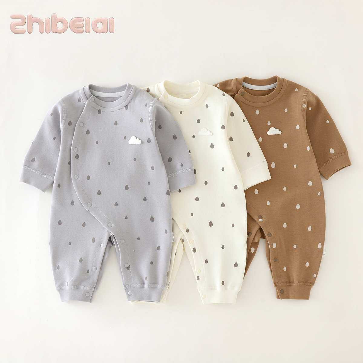 （稚蓓爱）新生儿婴幼儿秋冬款舒绒连体衣