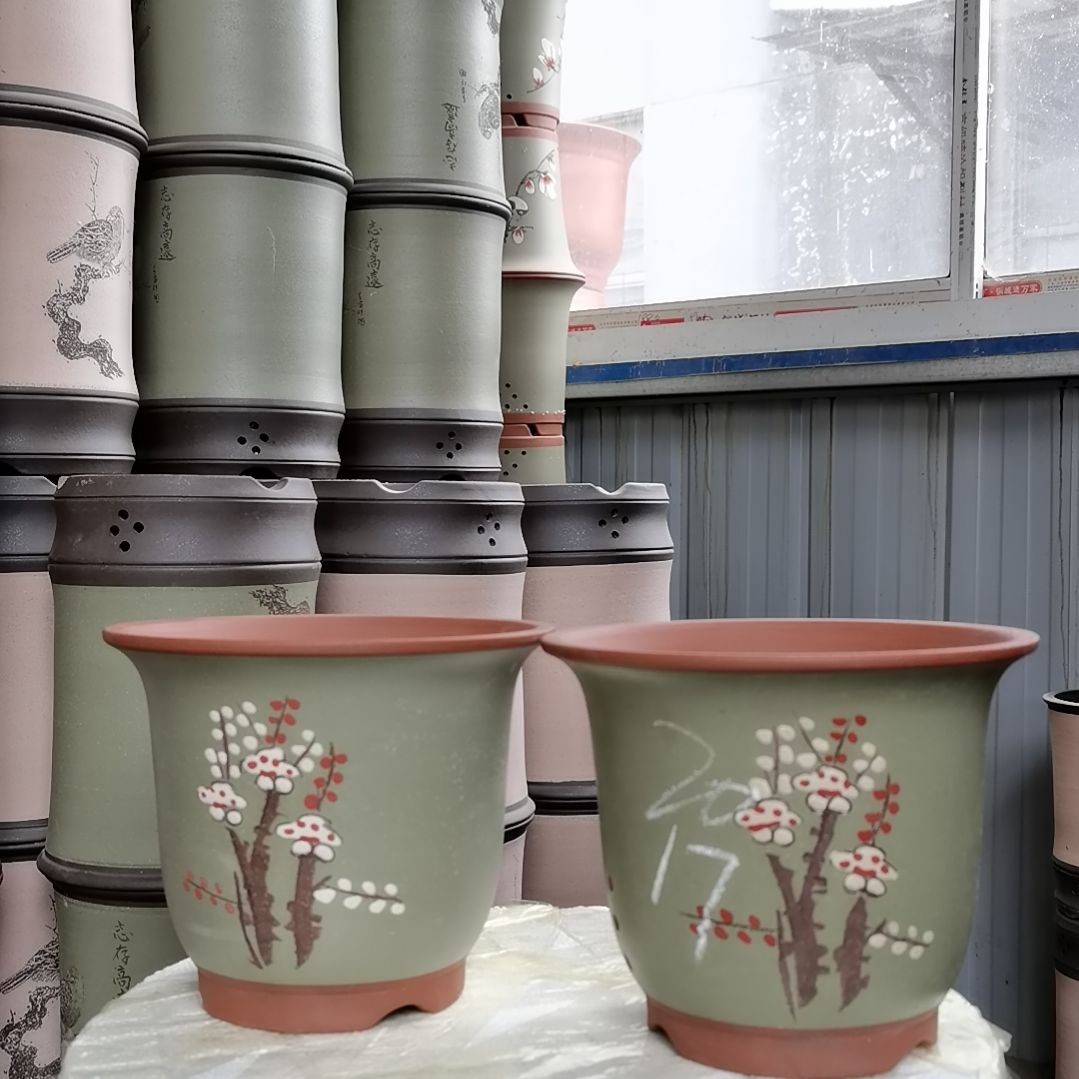 紫砂金钟绿口20高17