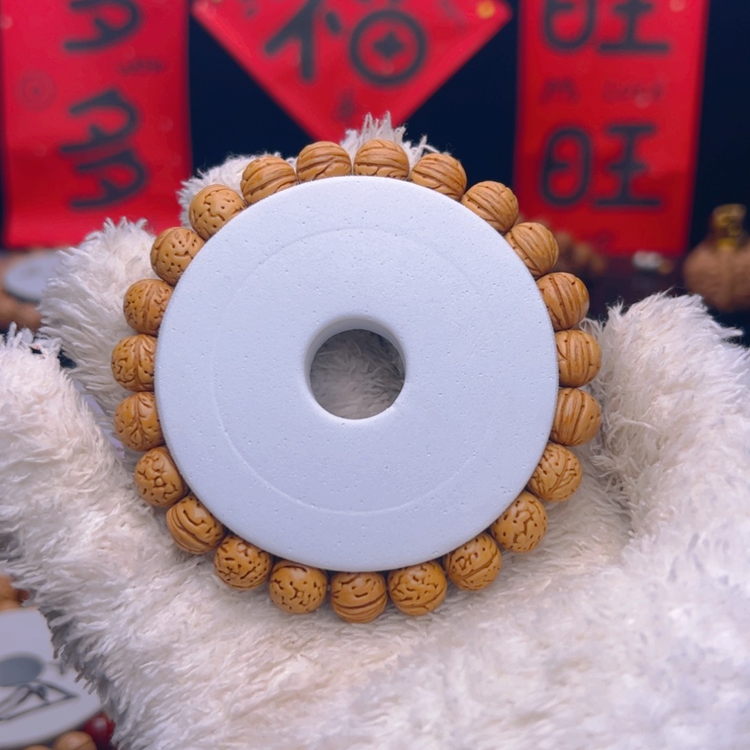 桃核手串安**电1.0矮桩小黄桃单圈