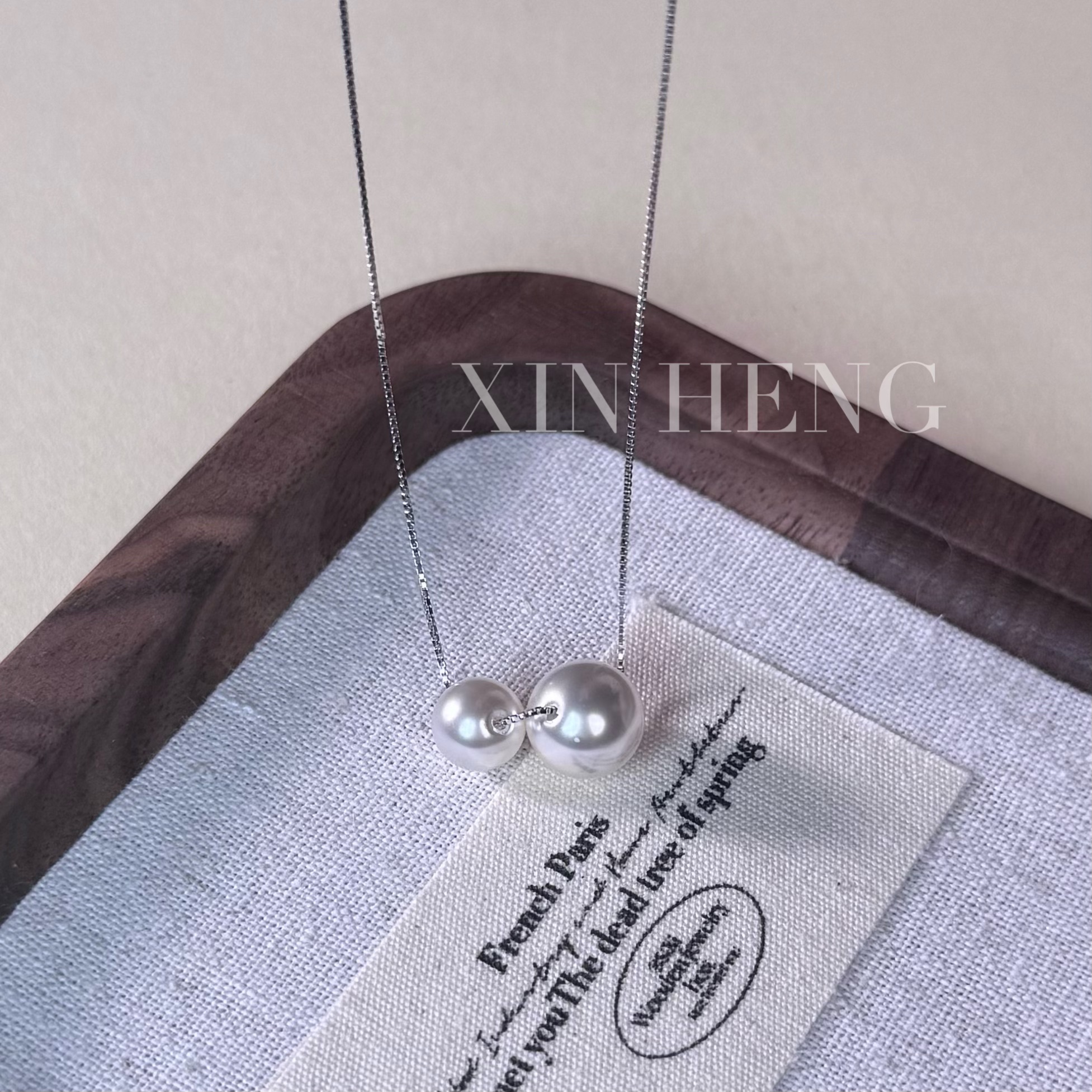 坠链均925银 纯银珍珠项链女款锁骨链时尚轻奢小众高级感首饰