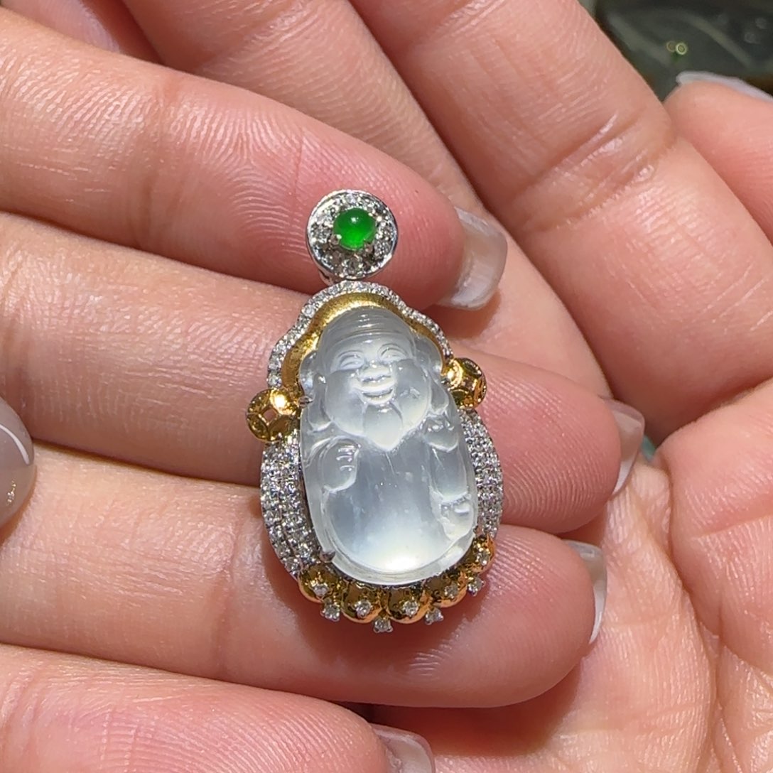 【闪购商品】翡翠颈饰18K金镶嵌缅甸