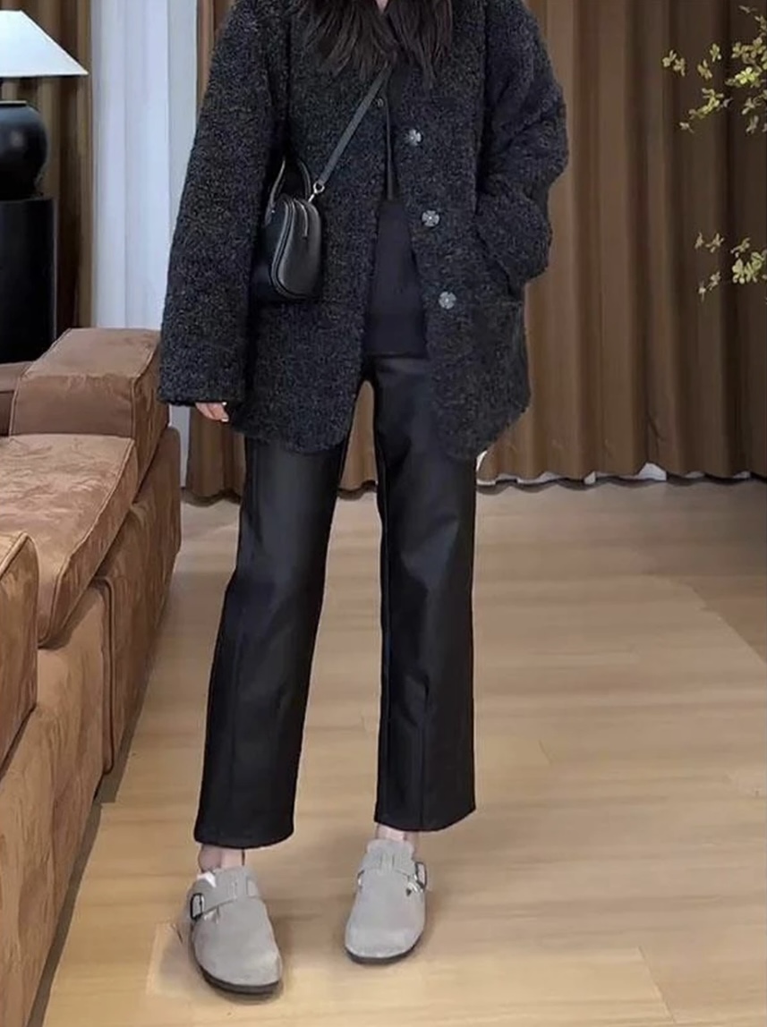 （常规牛皮法棍裤6809）25款直筒窄版法棍裤显瘦显高百搭气质款