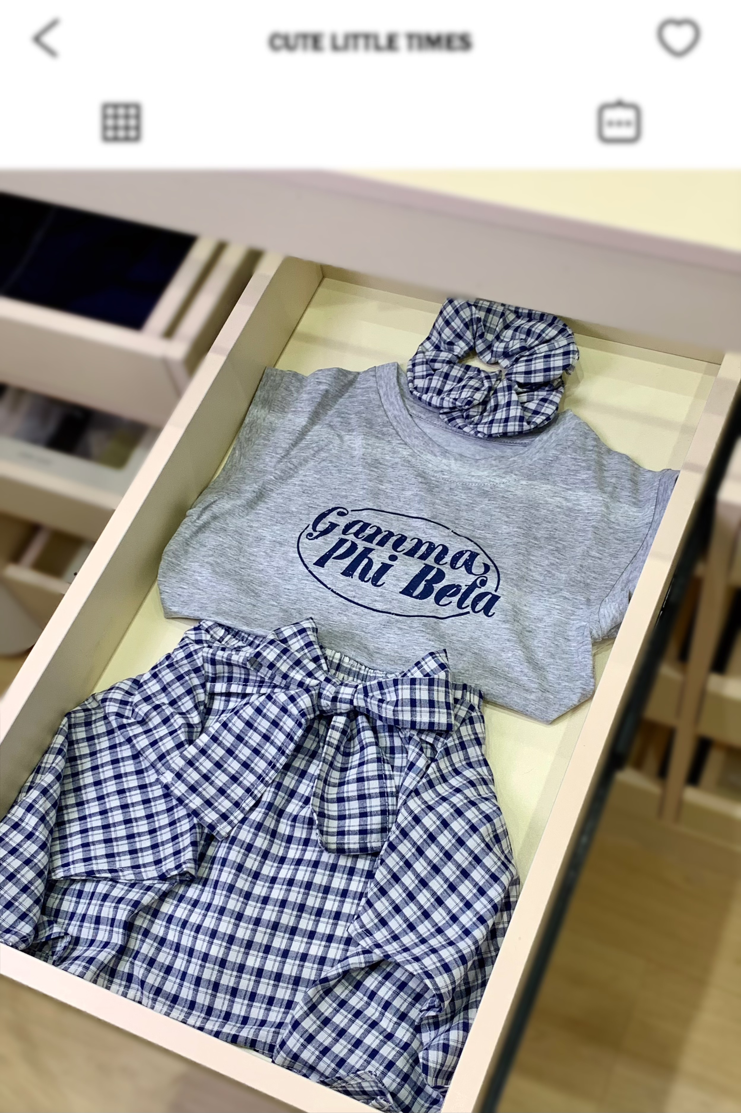 女童分体格子套装儿童