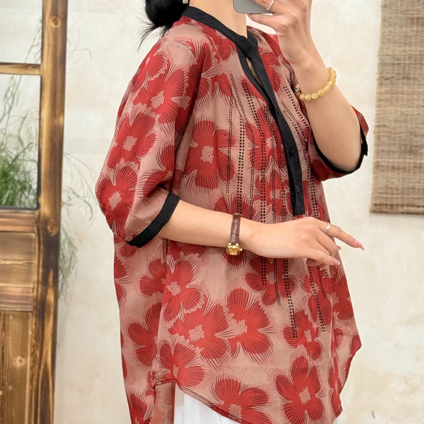 9589新款夏季复古时尚减龄气质碎花T恤小衫QZ