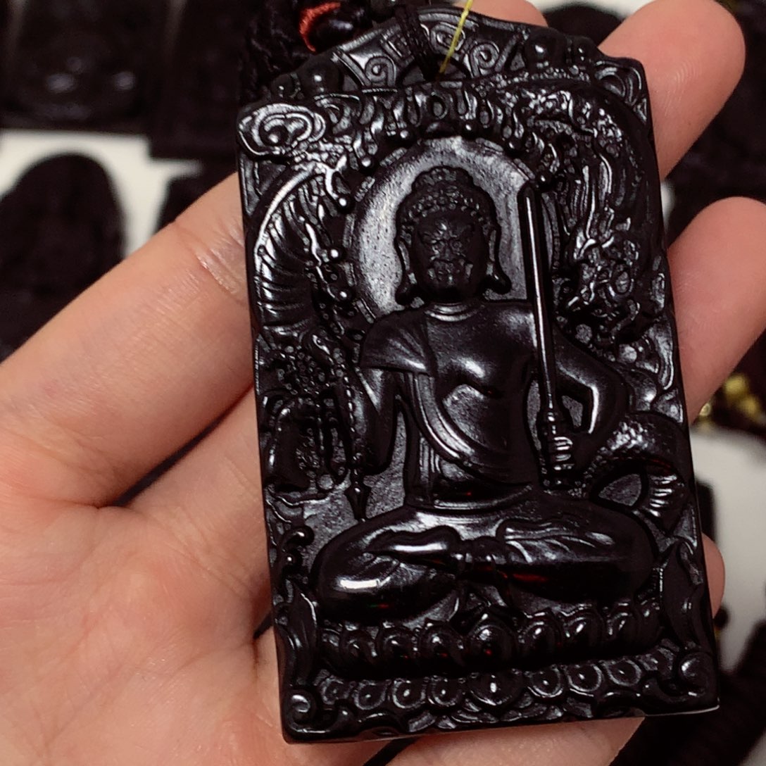 天然缅甸a货钢琴黑挂件