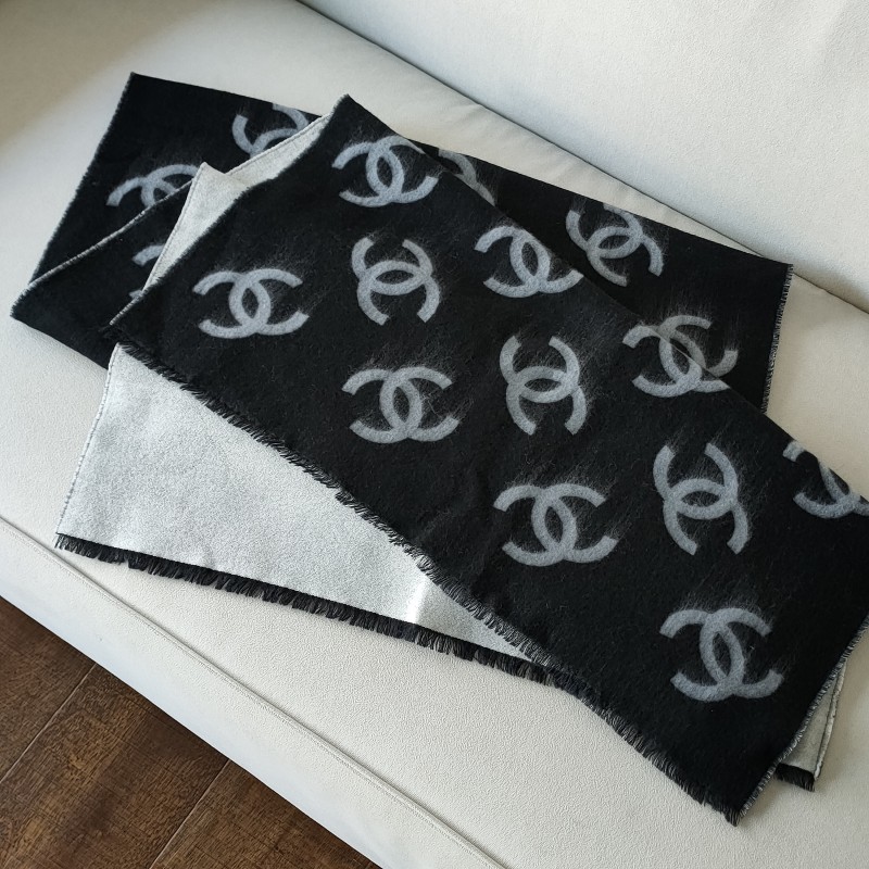 未使用 Chanel/香奈儿 25b双面大logo羊绒披肩围巾/52572