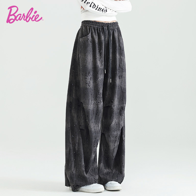 芭比爵士嘻哈裤女宽松版型直筒跳舞hiphop运动长裤休闲复古潮牌秋