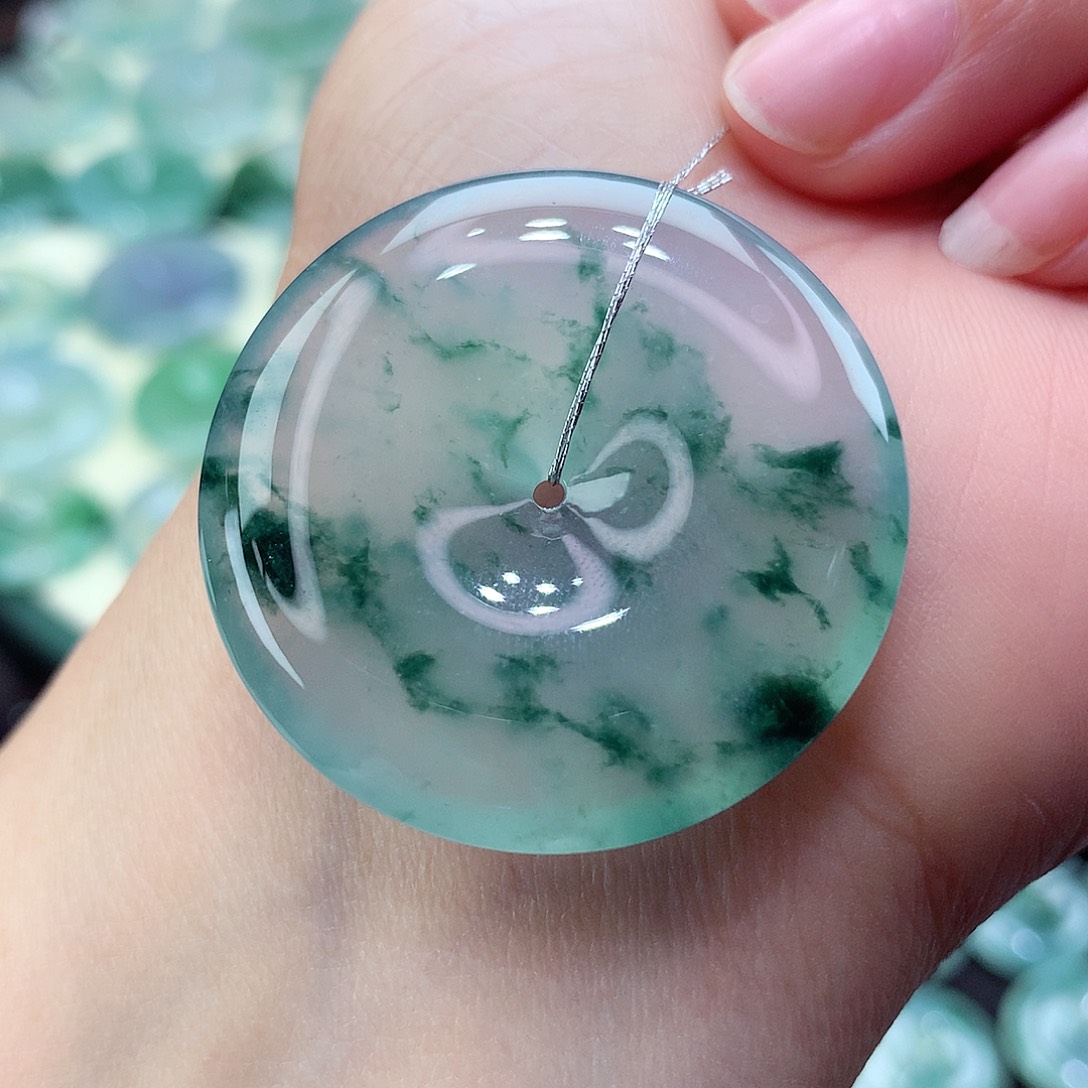 翡翠颈饰未镶嵌编号34尺寸36.4-6.1