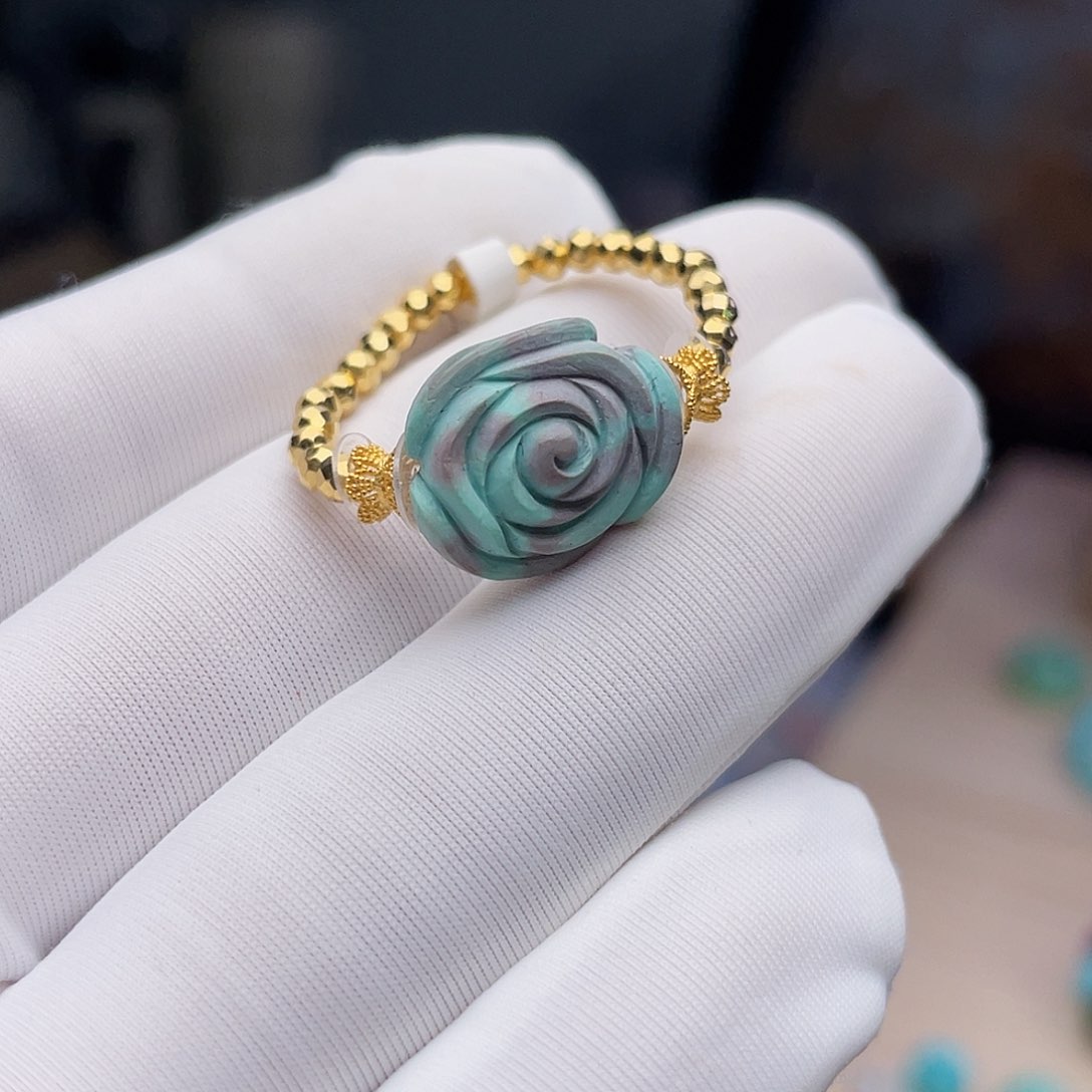 绿松石珠宝奇石18K金镶嵌