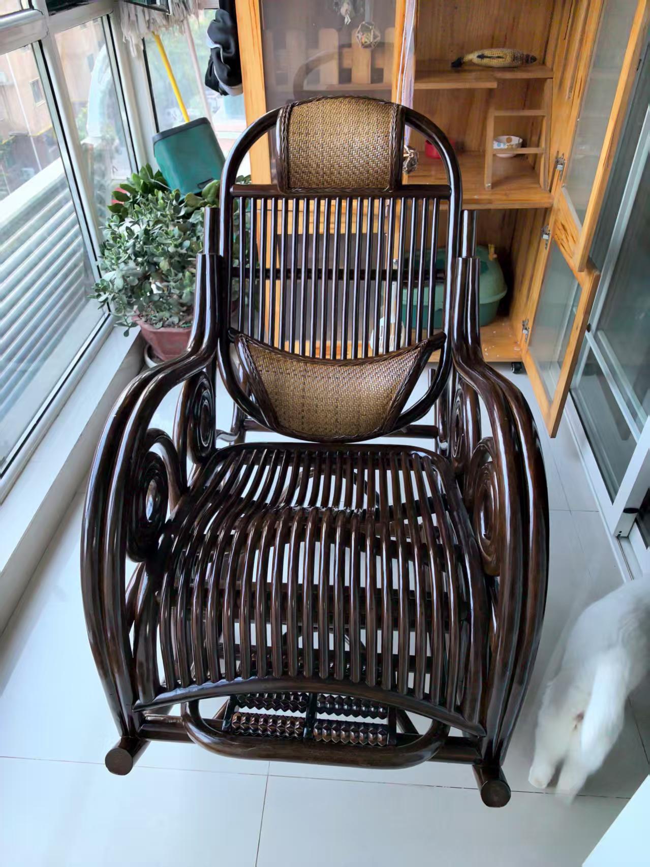 摇椅躺椅高档阳台椅手工编织藤椅藤编简约躺椅摇摇躺椅休闲椅家用