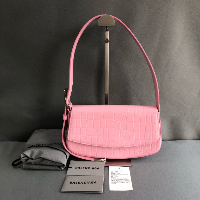 95新 Balenciaga/巴黎世家 拾锦奢品 巴黎世家粉色Ghost腋下包