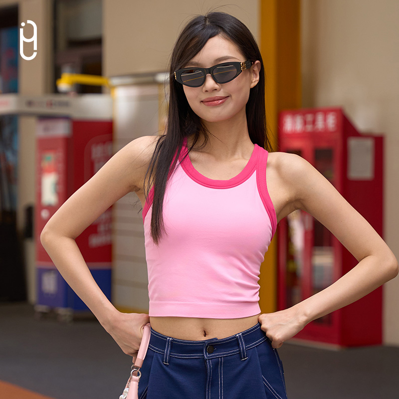 YLI高强度运动背心固定杯垫防下垂收副乳跑步健身二合一工字美背