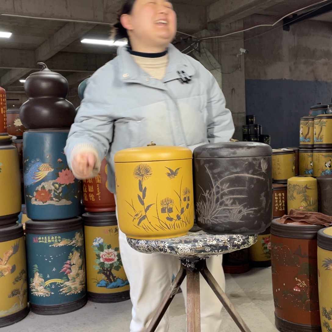 宜兴原矿紫砂茶叶罐