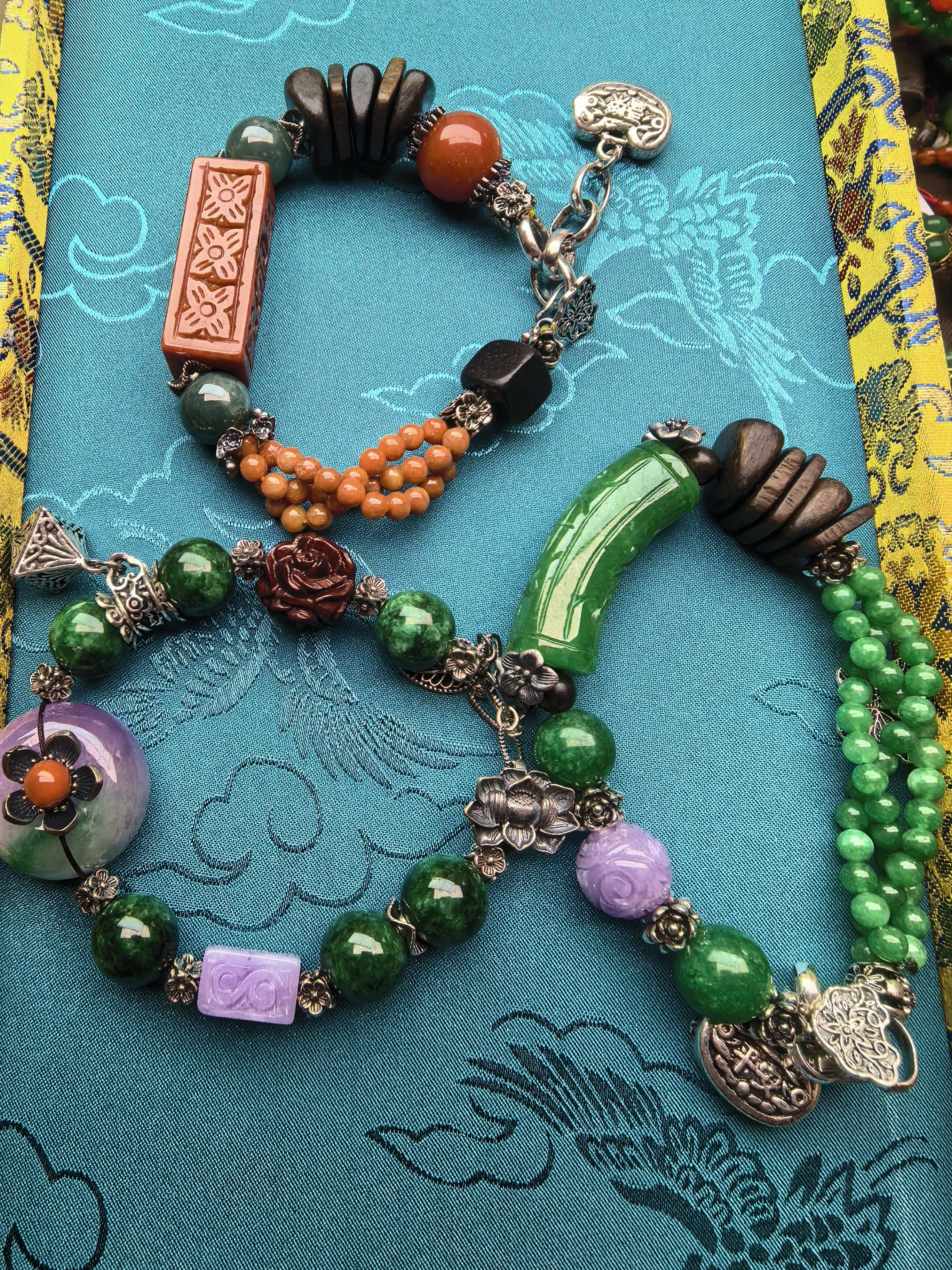 复古多宝翡翠通用纯手工原创设计民族风