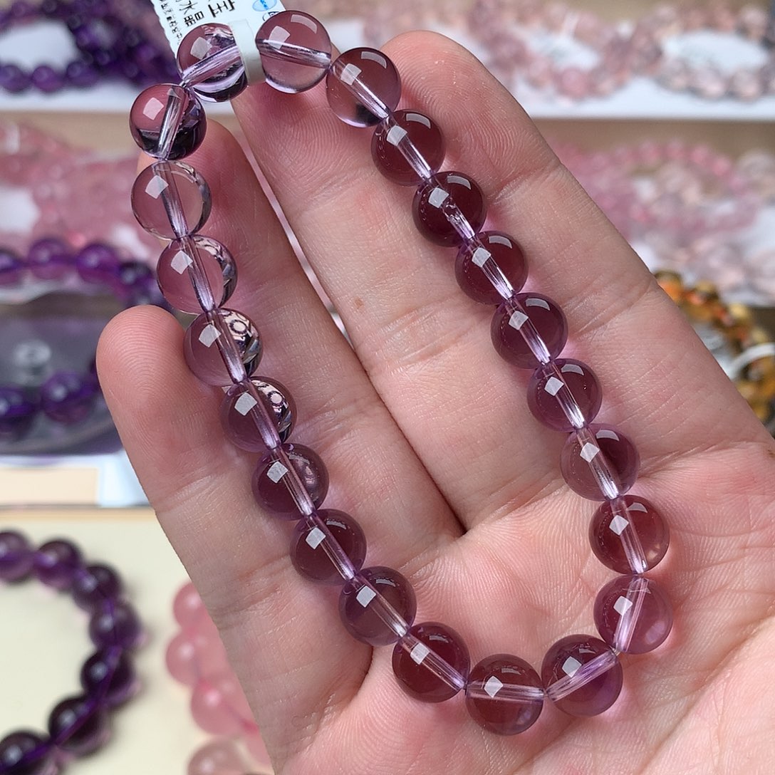 水晶手串未镶嵌紫水晶