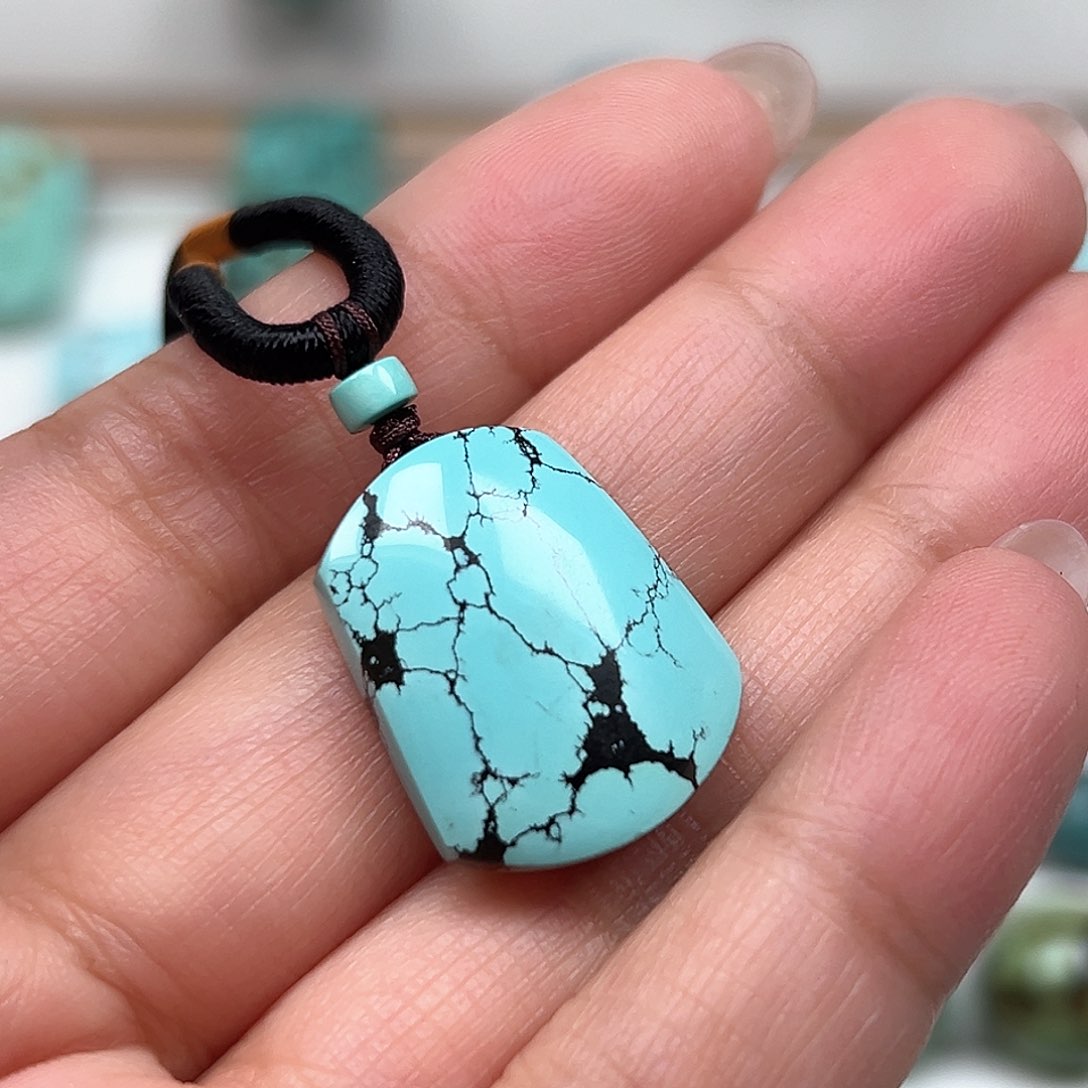 绿松石珠宝奇石未镶嵌蛛*帅