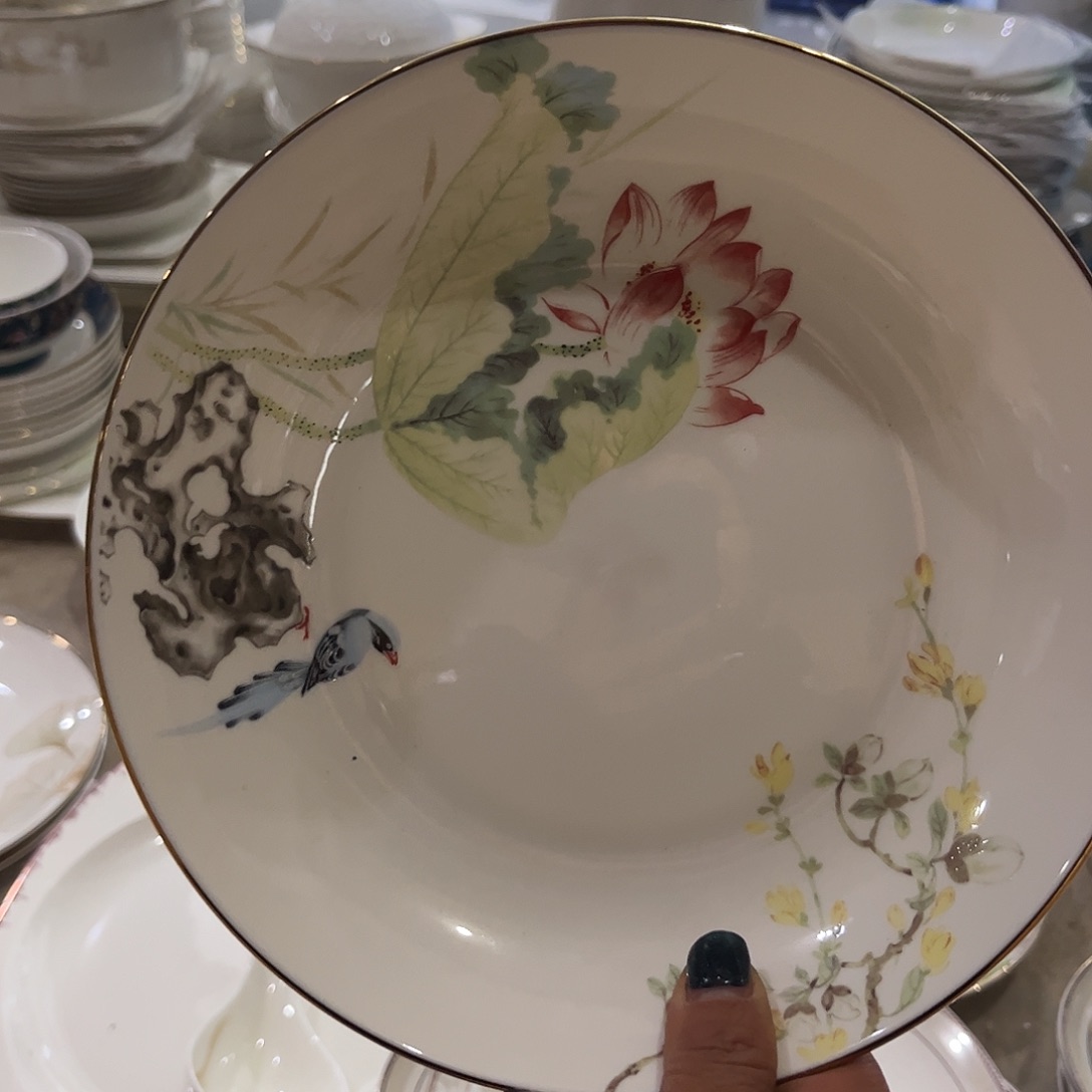 瓷片花神八寸深盘四个