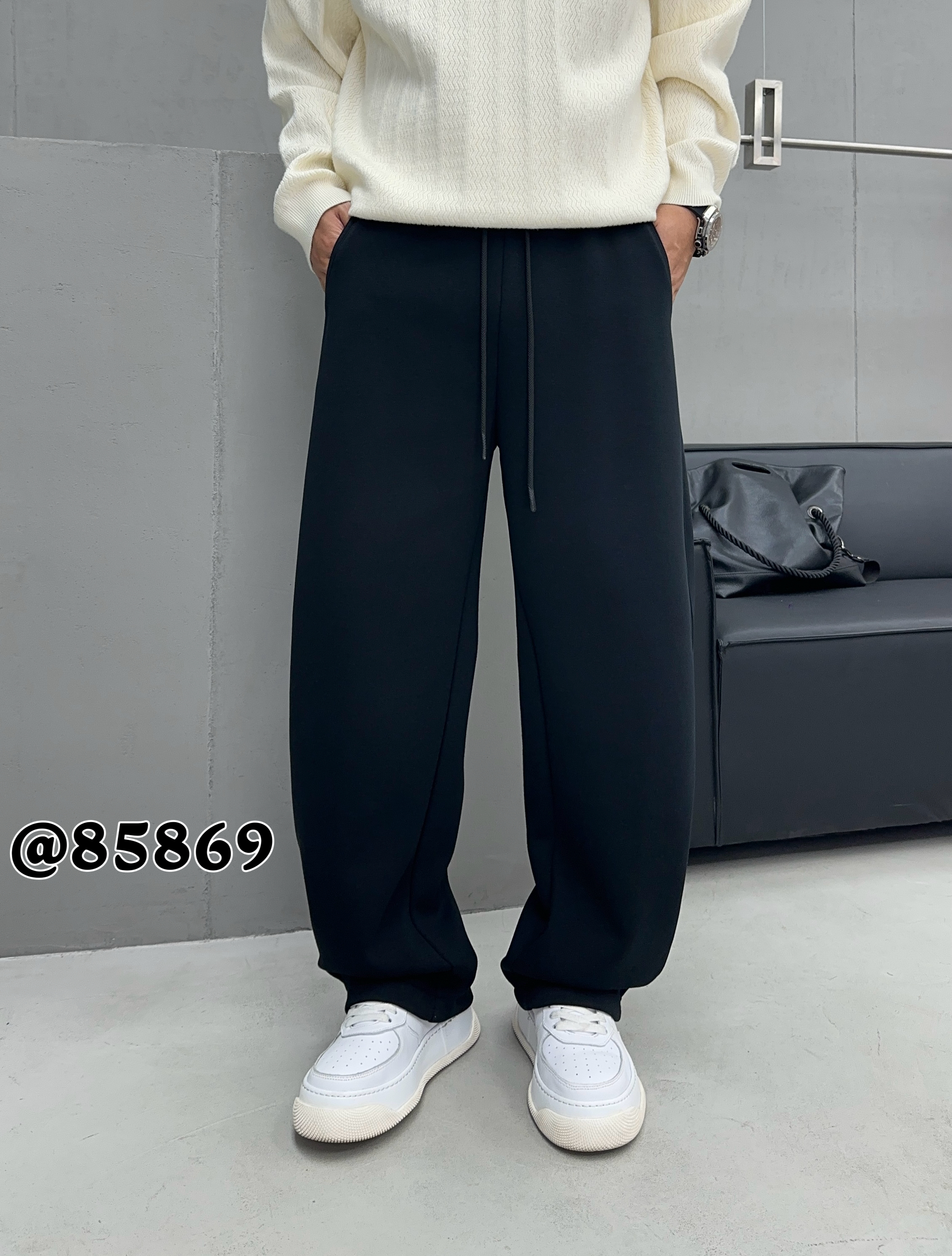 百搭微弹秋冬直筒免烫休闲裤保暖ins高街潮流宽松加绒加厚男