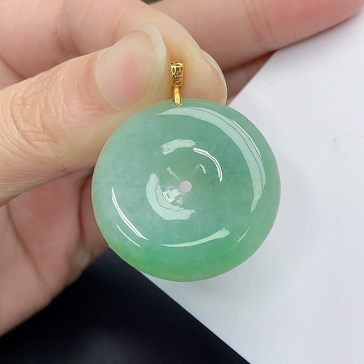 颈饰银S925镶嵌翡翠天然A货