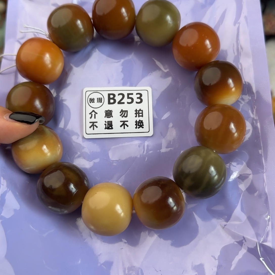 菩提根/象牙果手串B253大瑕疵13颗