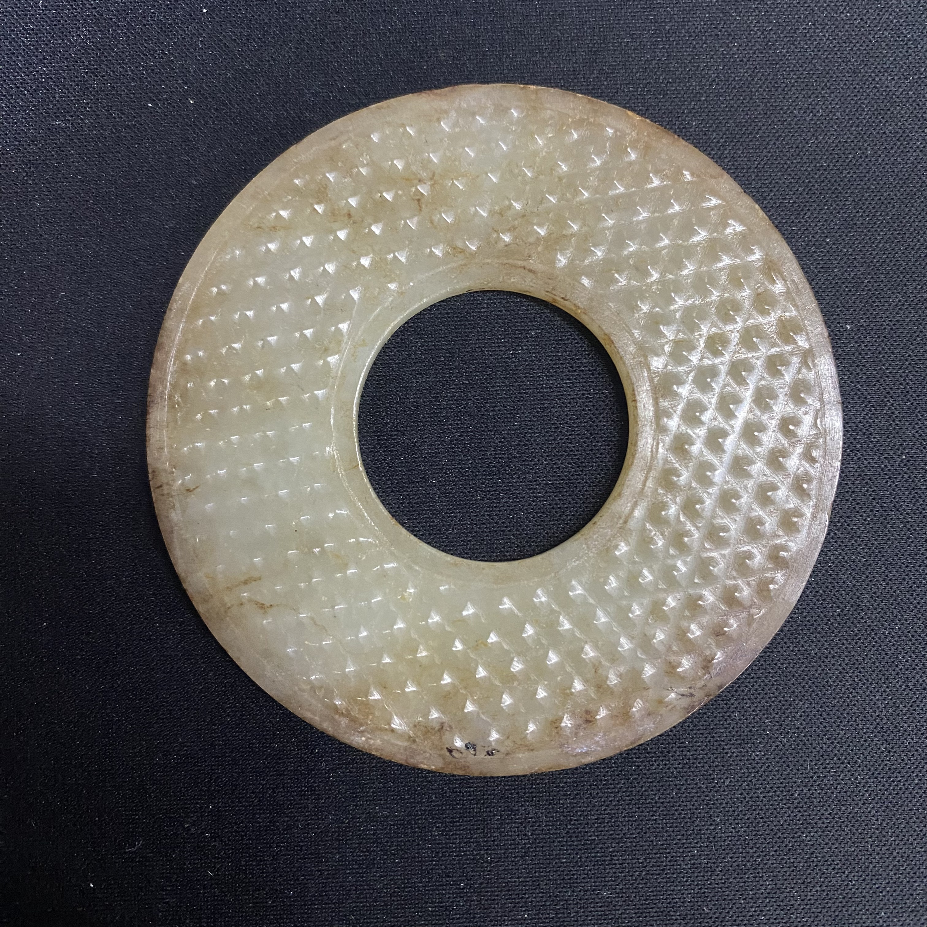 明代和田玉乳钉纹玉璧-NX