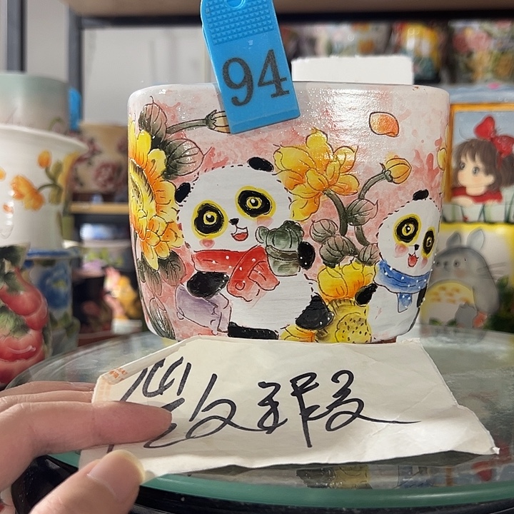 景德镇幸运花盆手绘韩式花盆