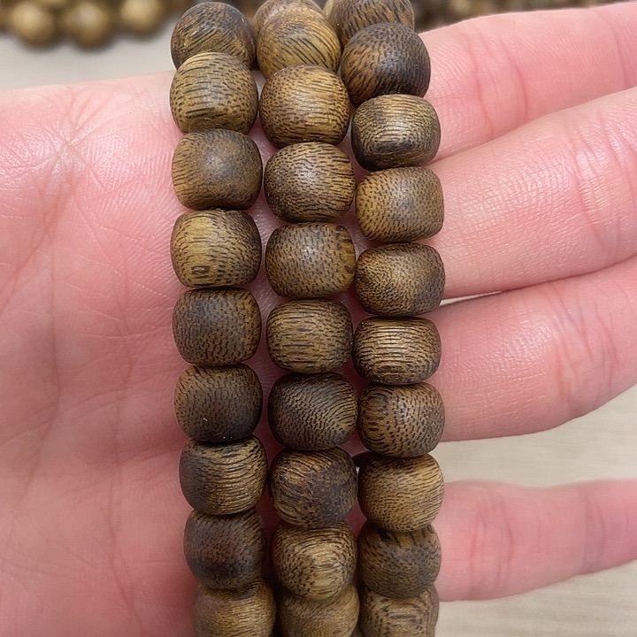 沉香木手串九分沉0.9苹果珠单圈