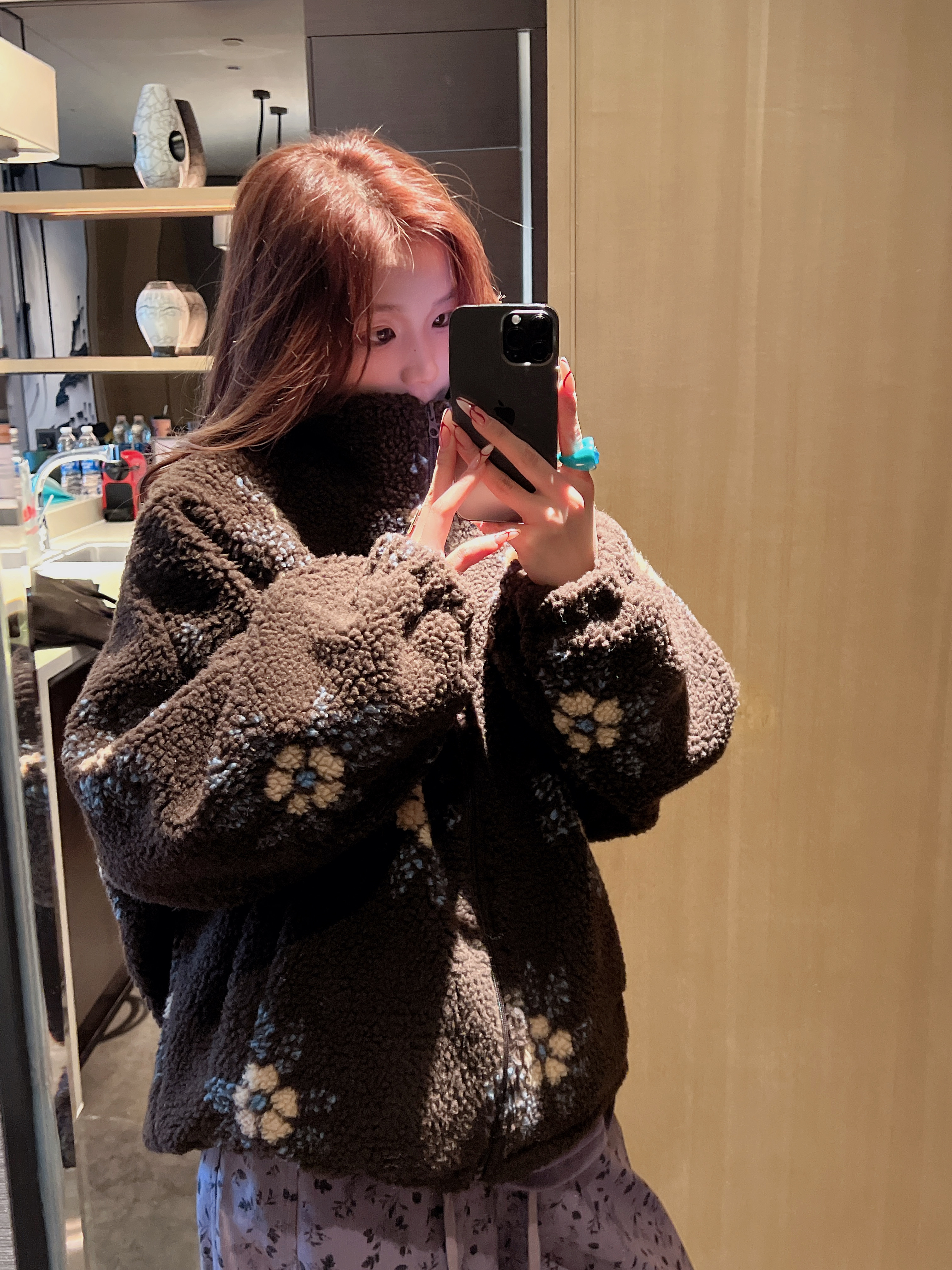 xxxwxz王希之  羊羔绒印花立领拉链短外套#z2646