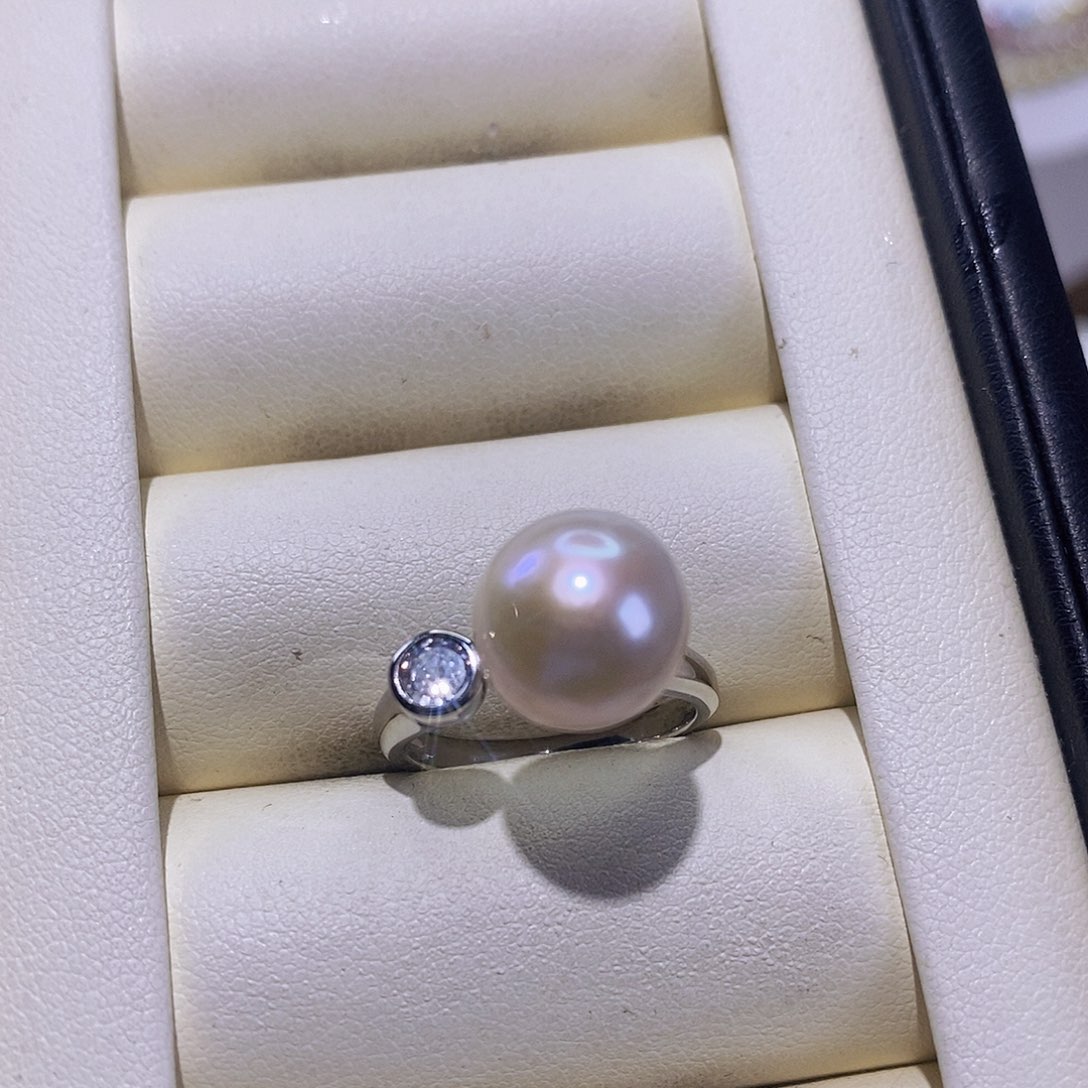 淡水珍珠戒指合金