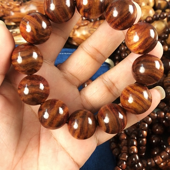 黄花梨/降香黄檀手串/手链2.0虎皮纹手串