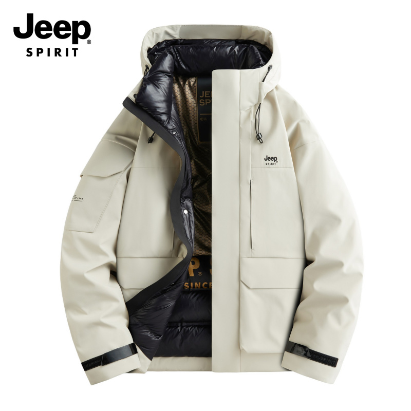 JEEP SPIRIT吉普爆款男士羽绒服新国标90白鸭绒秋冬防寒保暖外套
