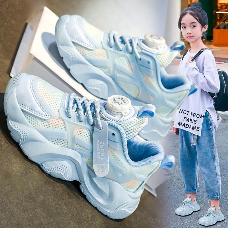 安踏超级儿童女童鞋子2025新款秋季儿童透气运动网鞋中大童网面跑