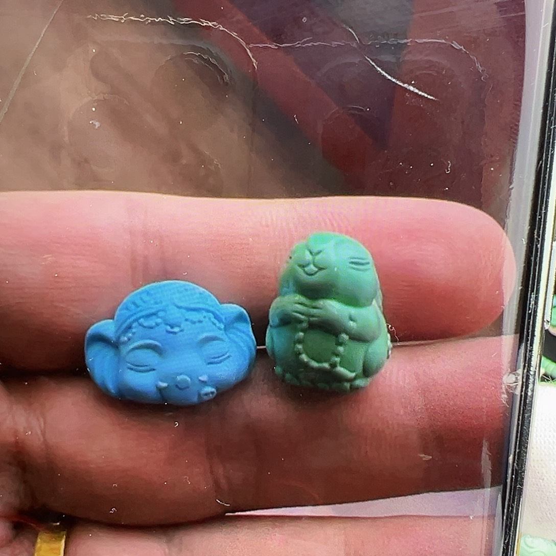 天***灵绿松石未镶嵌绿松石主播璐璐