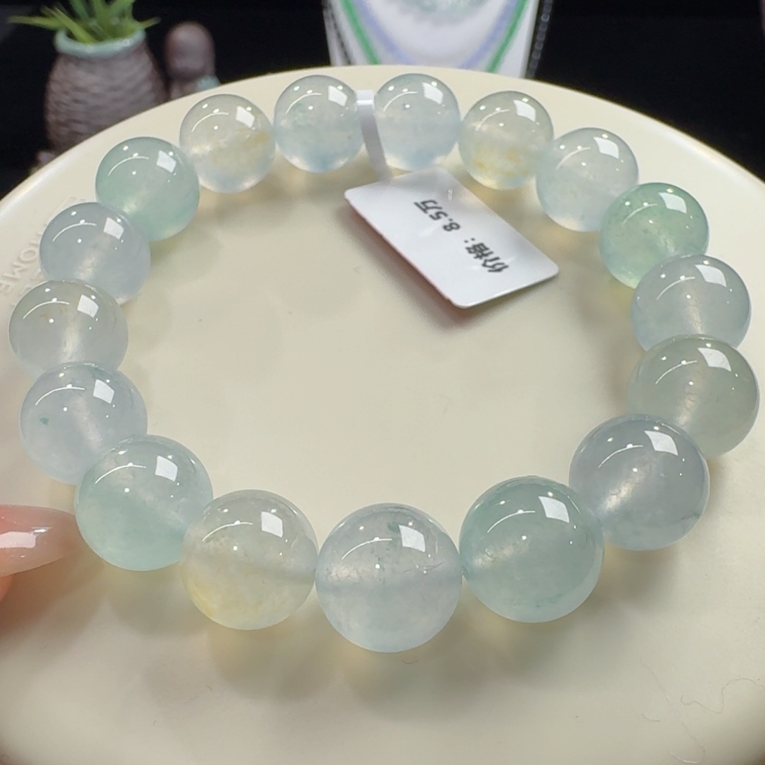 未镶嵌手串翡翠高冰玻幻彩卡12力力力力推！