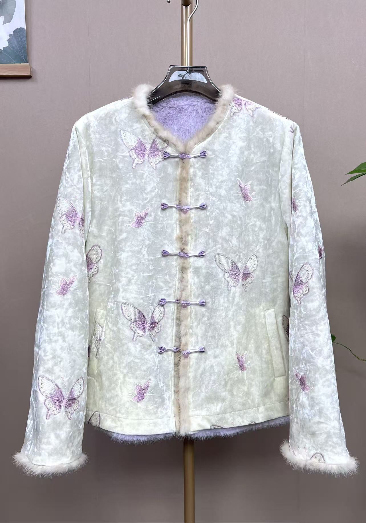 【雪蝶魅影】2025冬款新款双面穿水貂毛外套新中式百搭