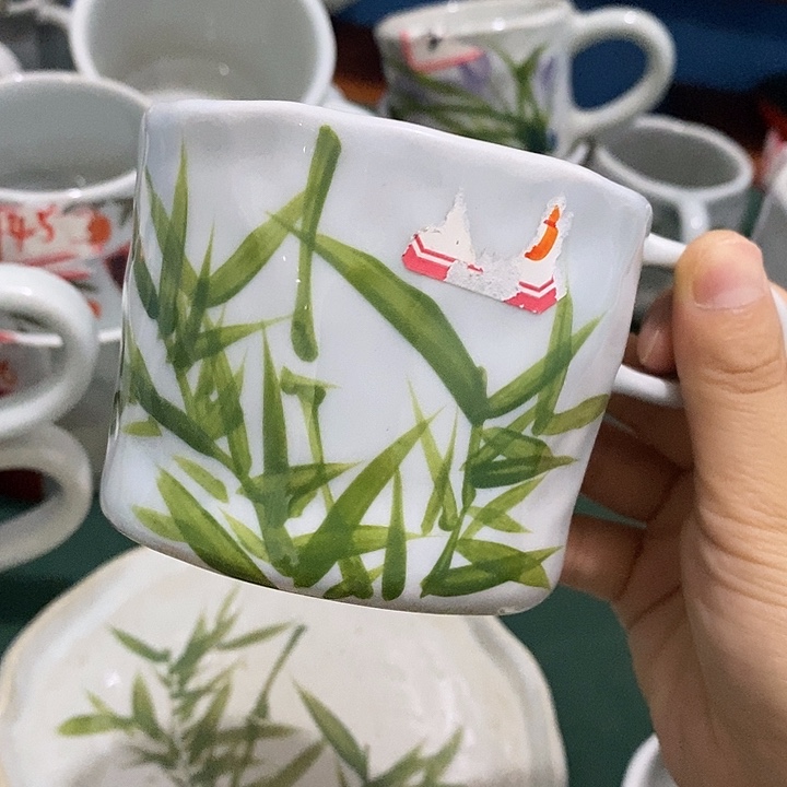 景德镇陶瓷手绘竹子咖啡杯