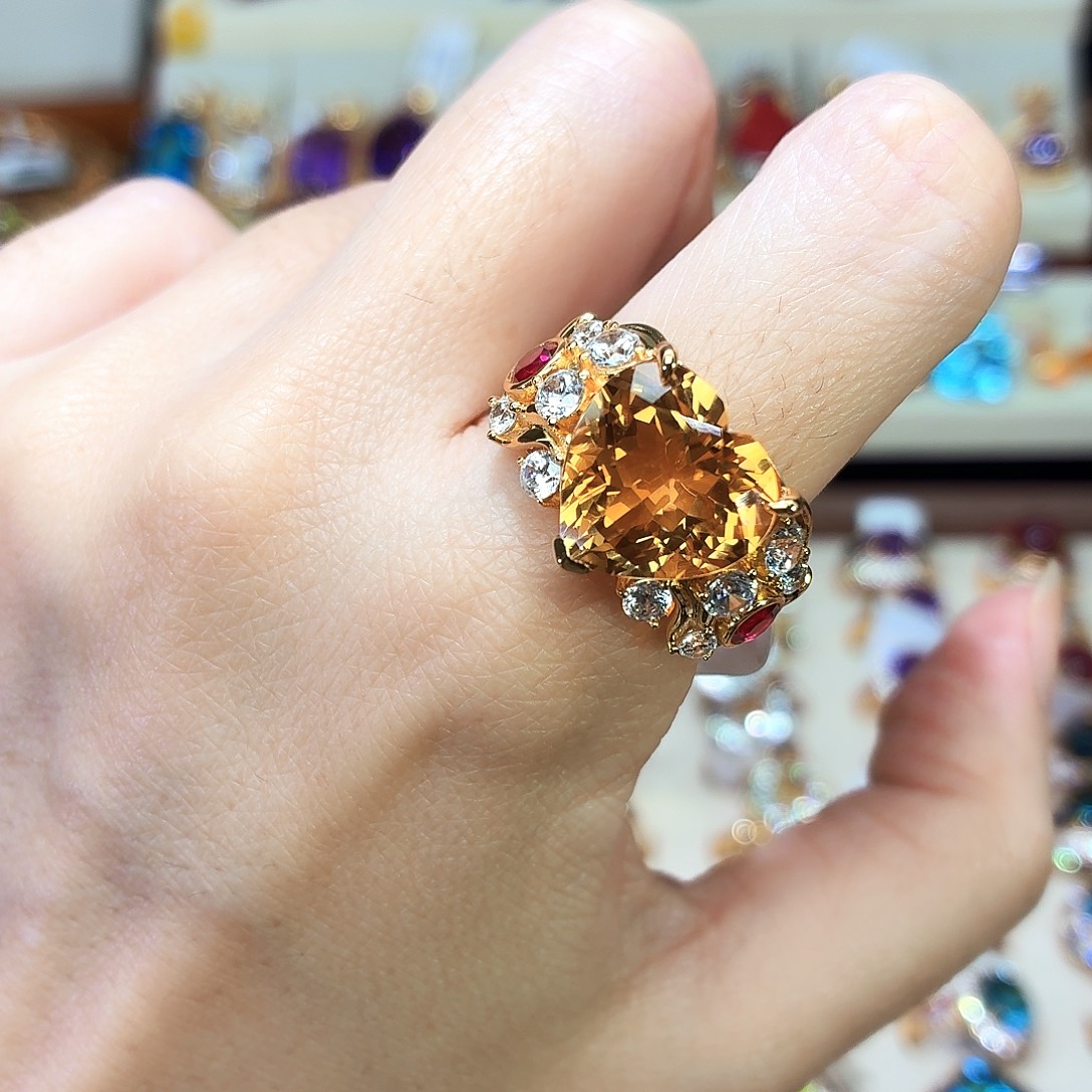 水晶戒指银S925镶嵌