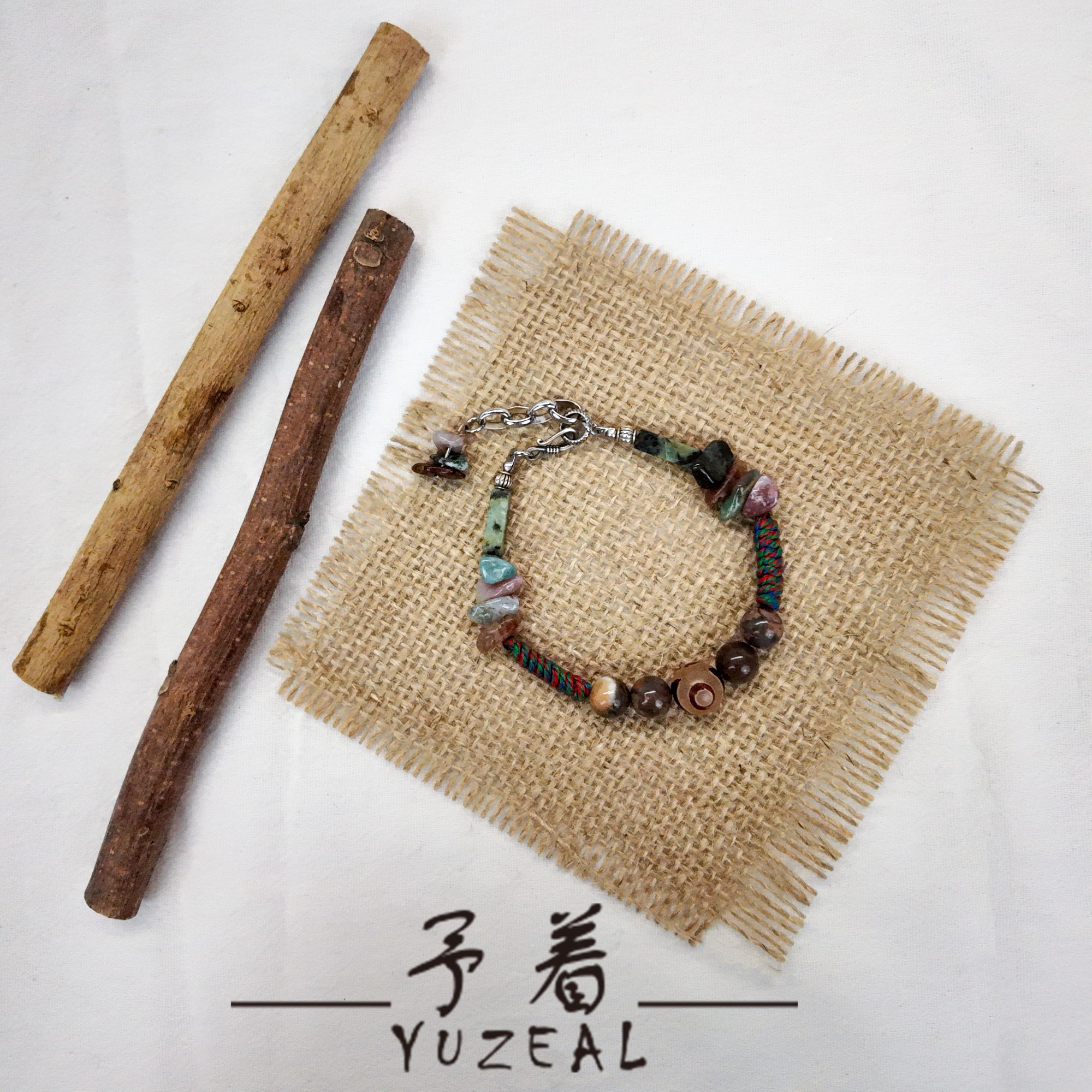 925银手链 予着原创【鹿柴】首饰项链松松斑马小众设计古风手串百搭