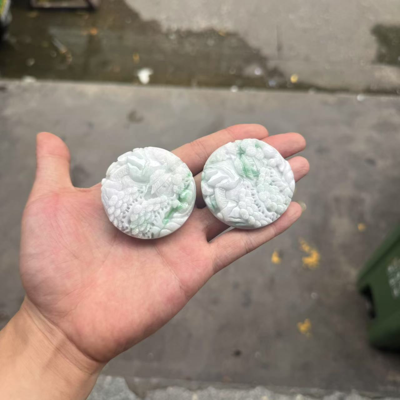 天然A货翡翠山水牌吊坠-c1188-多样性发一