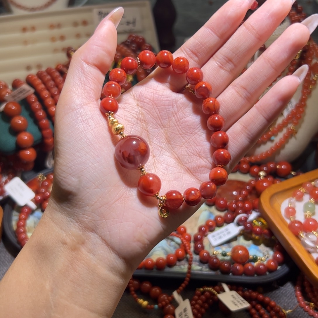 南红玛瑙未镶嵌手串9mm