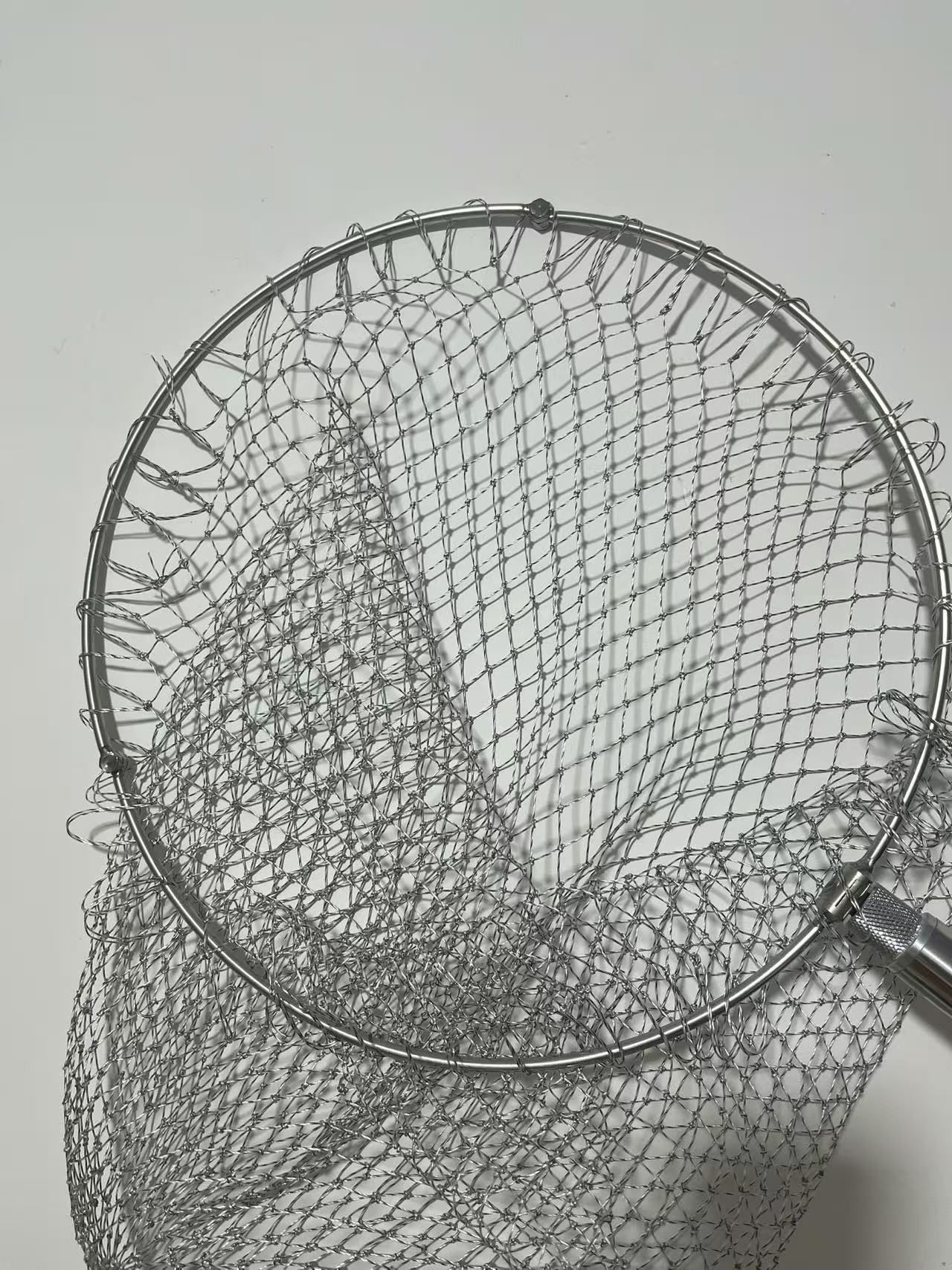 304不锈钢实心大力马抄网头捞鱼可折叠钓鱼折叠抄网网头网兜新款