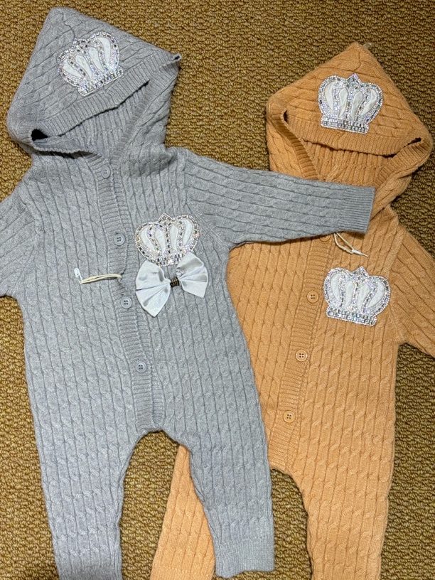 长爬秋冬长袖爬服哈衣加绒毛衣新生儿连体衣幼儿女童宝宝
