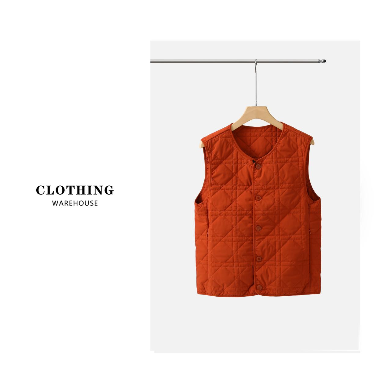 C106 高品质科技梭织正反两面穿羊毛保暖透气轻薄马甲006红色