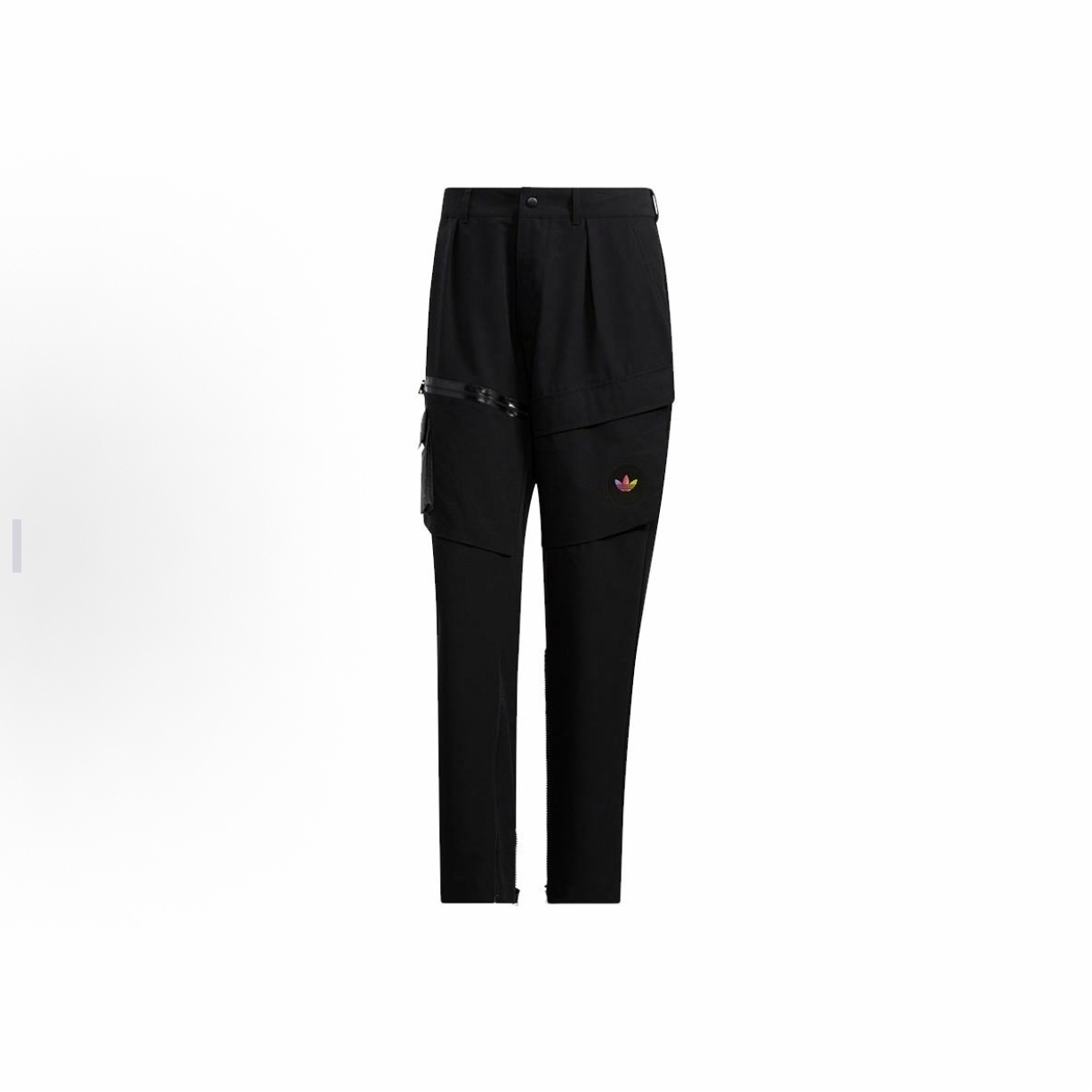 adidas originals Logo多口袋针织运动裤 男款 黑色H58053