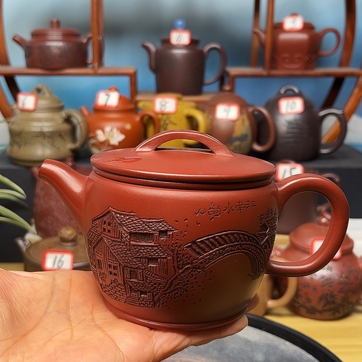紫砂茶壶微瑕不带证书礼盒300cc