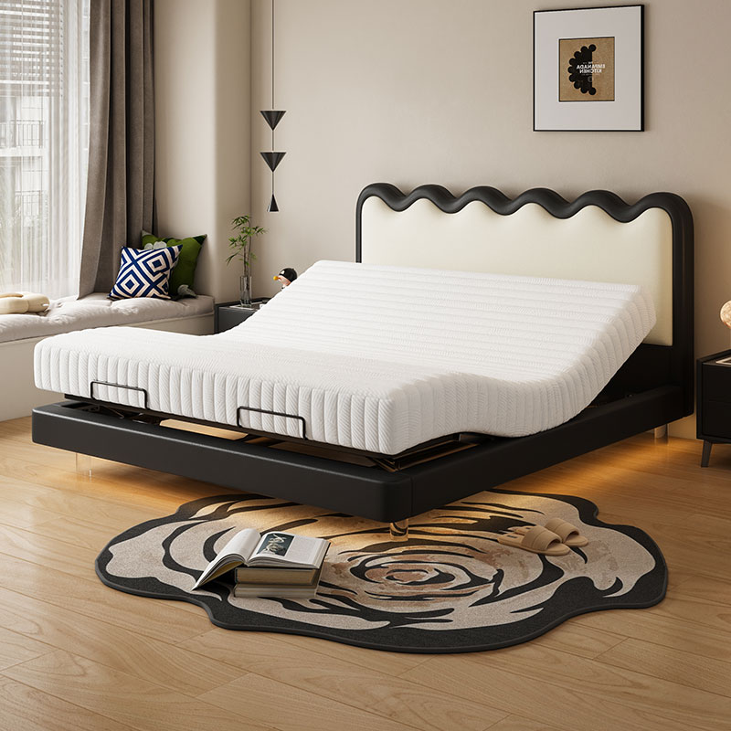 【涟漪床】主次卧智能床现代轻奢软包可折叠双人大婚床皮床