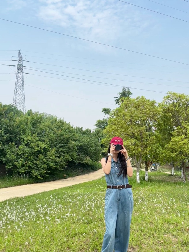 运动裤高腰直筒裤连体裤连体衣韩版宽松侘寂风工装风