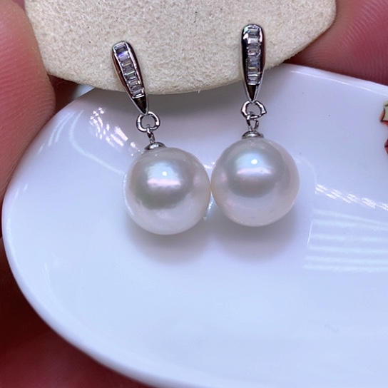 淡水珍珠耳饰银S925镶嵌